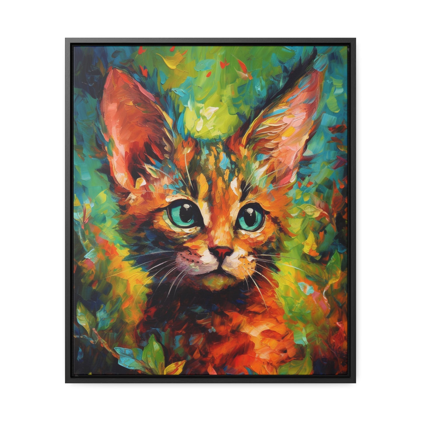 Cute Cat - Gallery Framed Canvas Wall Art