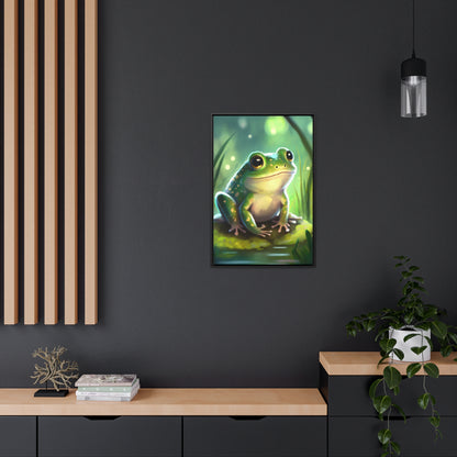 Green Frog - Gallery Framed Canvas Wall Art