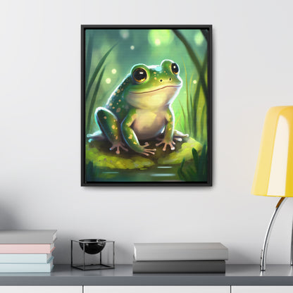 Green Frog - Gallery Framed Canvas Wall Art