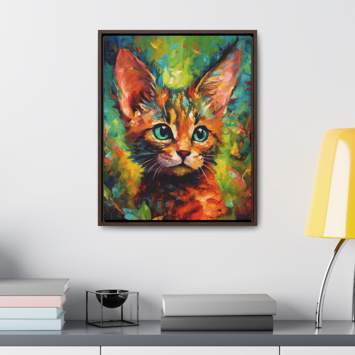 Cute Cat - Gallery Framed Canvas Wall Art