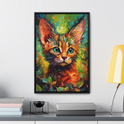 Cute Cat - Gallery Framed Canvas Wall Art