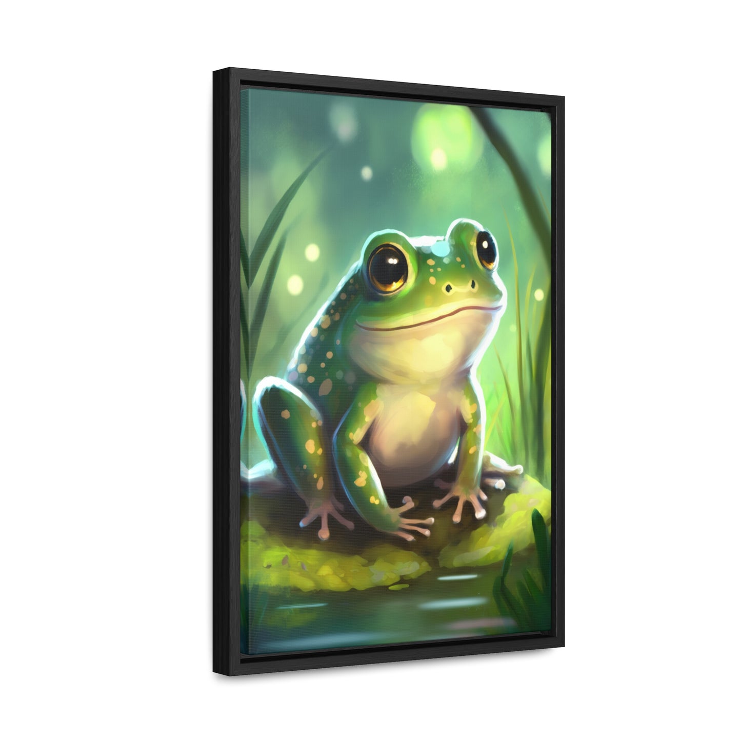 Green Frog - Gallery Framed Canvas Wall Art