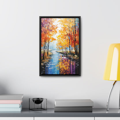 River Trees - Gallery Framed Canvas Wall Art