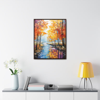 River Trees - Gallery Framed Canvas Wall Art