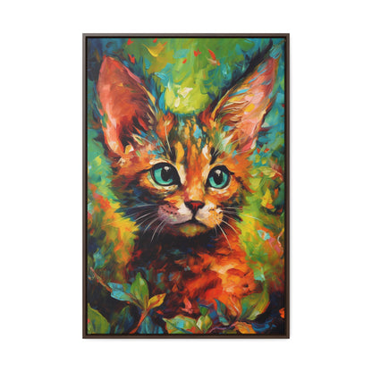 Cute Cat - Gallery Framed Canvas Wall Art