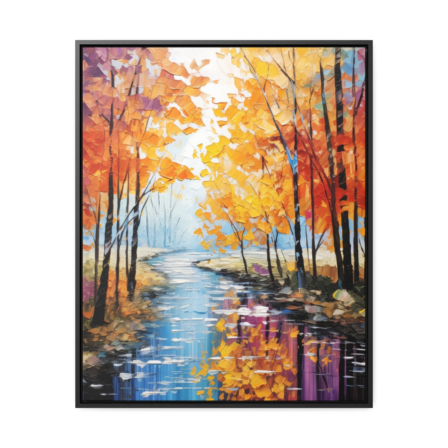 River Trees - Gallery Framed Canvas Wall Art