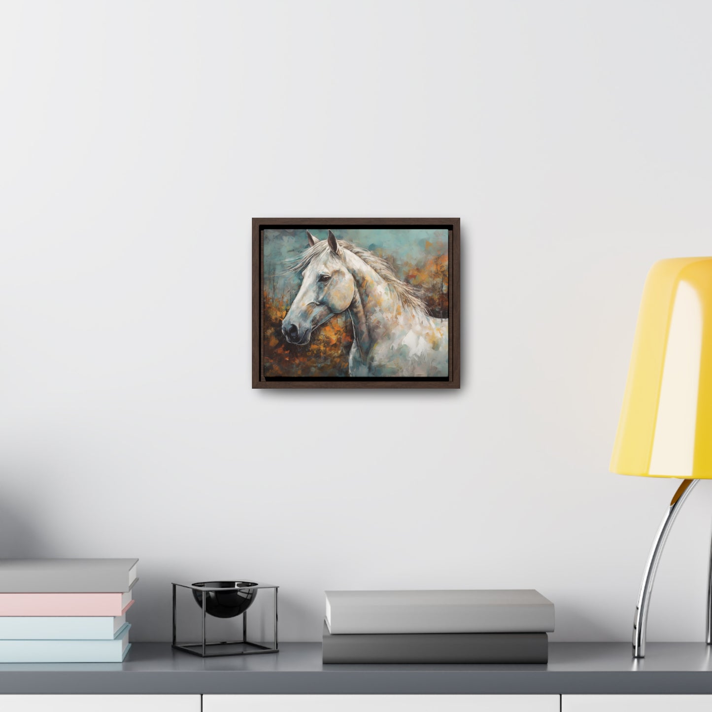 White Horse - Gallery Framed Canvas Wall Art