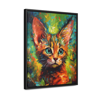 Cute Cat - Gallery Framed Canvas Wall Art