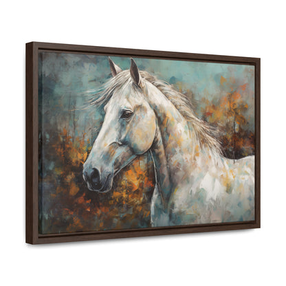 White Horse - Gallery Framed Canvas Wall Art