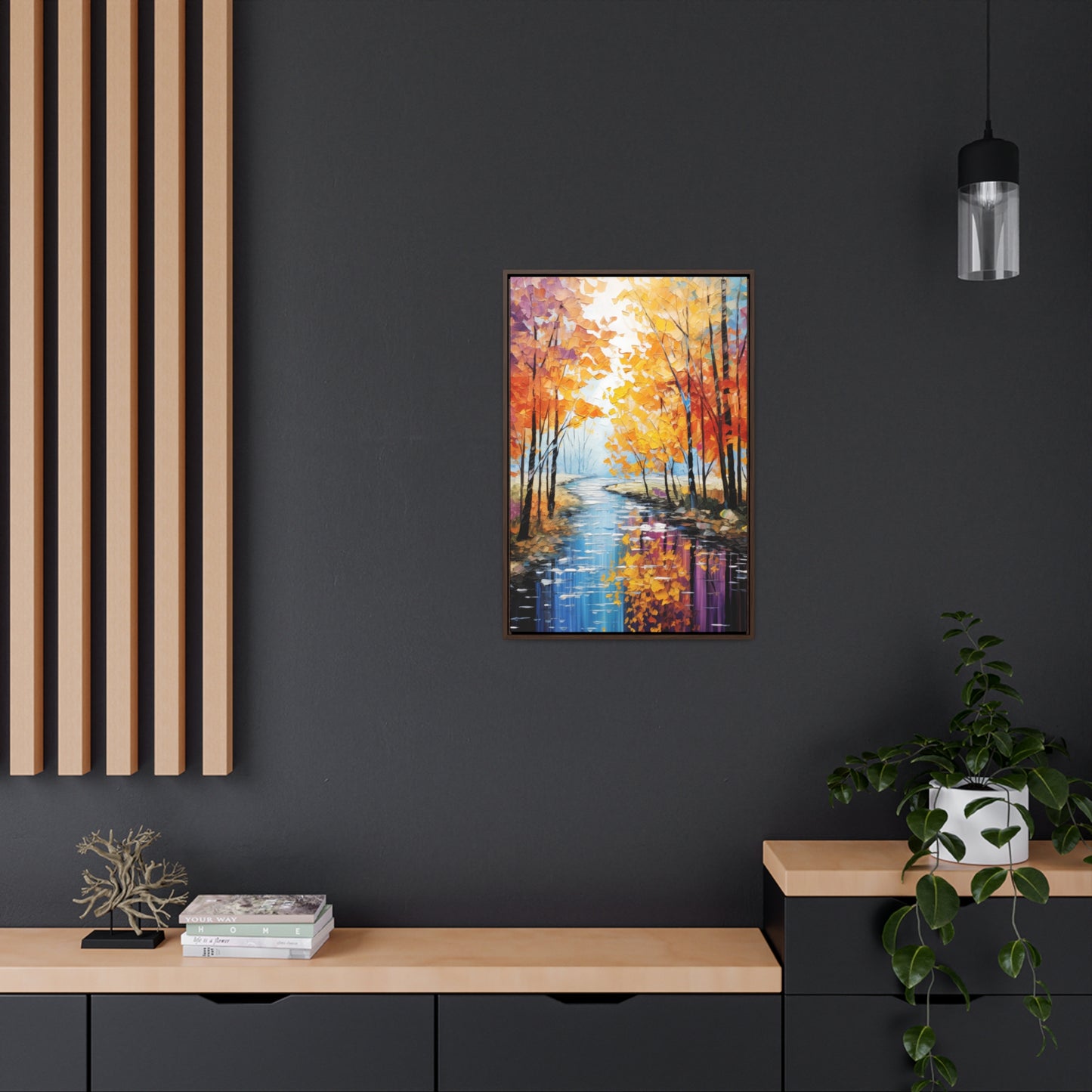 River Trees - Gallery Framed Canvas Wall Art