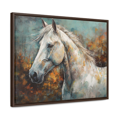 White Horse - Gallery Framed Canvas Wall Art