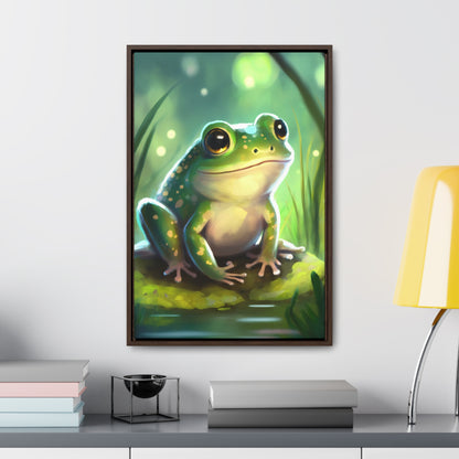 Green Frog - Gallery Framed Canvas Wall Art