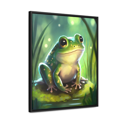 Green Frog - Gallery Framed Canvas Wall Art