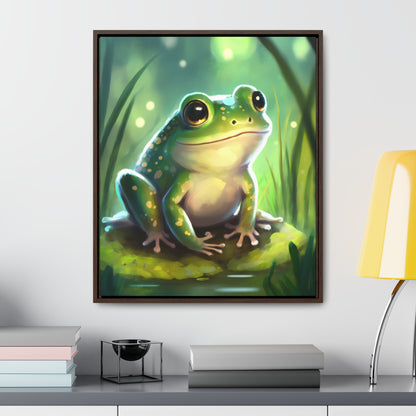 Green Frog - Gallery Framed Canvas Wall Art