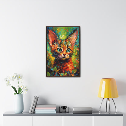 Cute Cat - Gallery Framed Canvas Wall Art