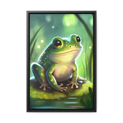 Green Frog - Gallery Framed Canvas Wall Art