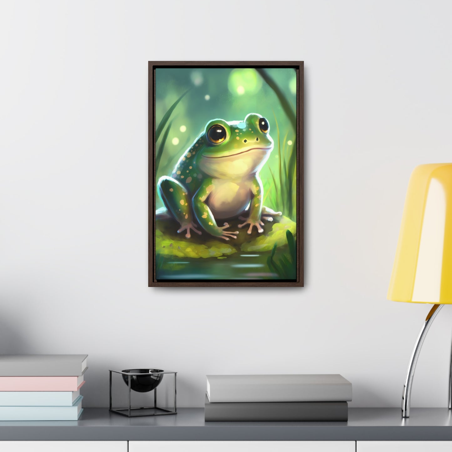 Green Frog - Gallery Framed Canvas Wall Art