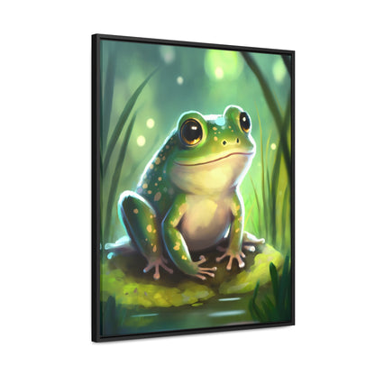 Green Frog - Gallery Framed Canvas Wall Art