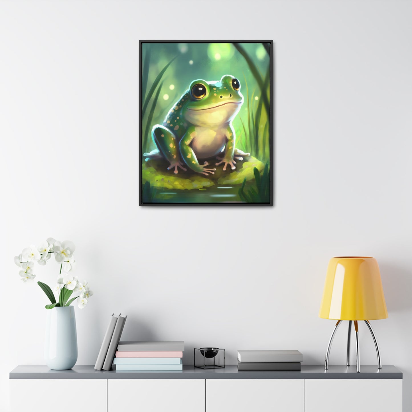 Green Frog - Gallery Framed Canvas Wall Art