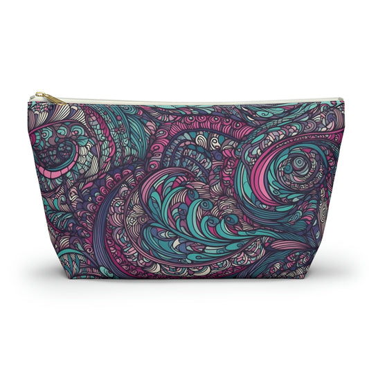 Pink and Teal Swirl - Accessory Pouch Product Picture