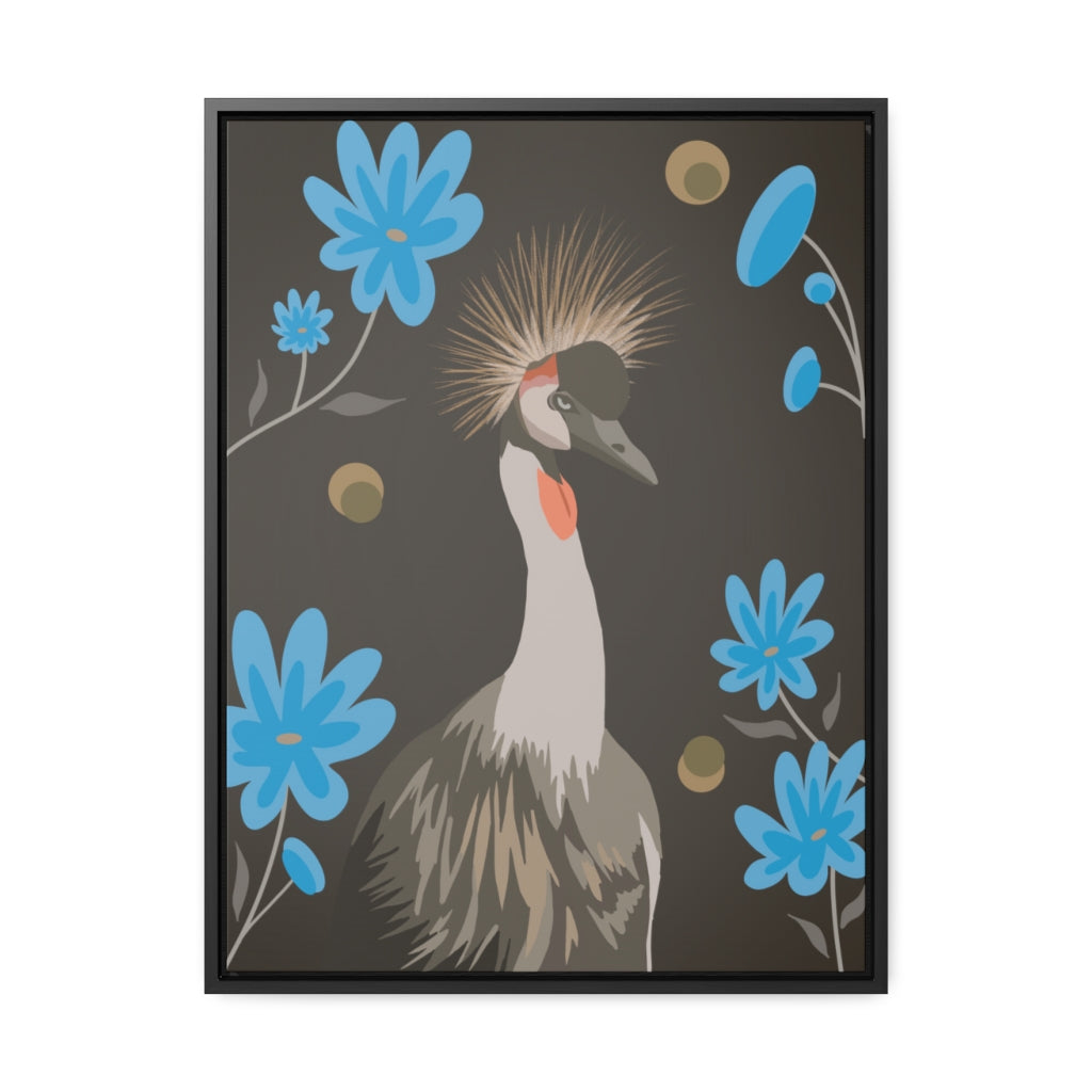 Crowned Crane - Gallery Framed Canvas Wall Art