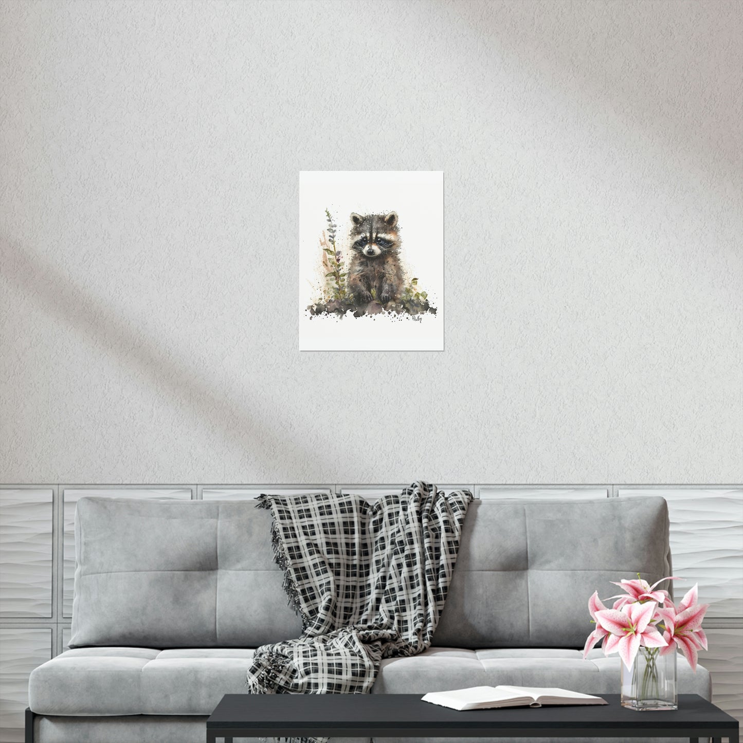 Watercolor Raccoon - Poster