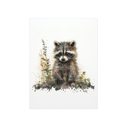 Watercolor Raccoon - Poster