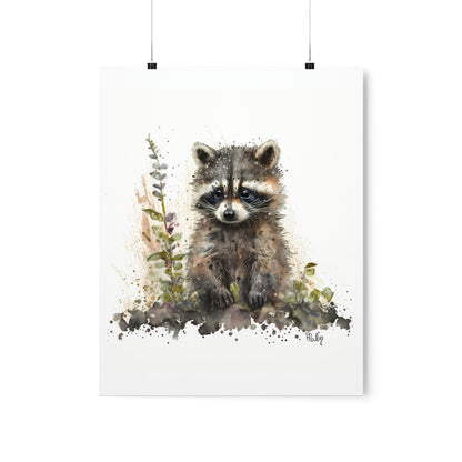 Watercolor Raccoon - Poster