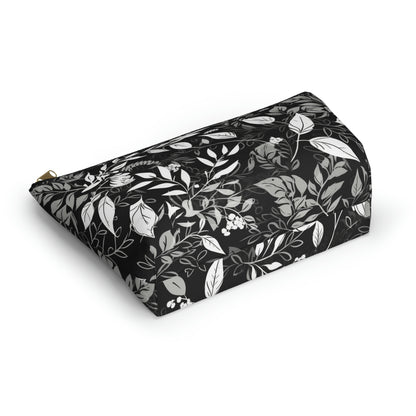 Black & White Floral - Accessory Bag