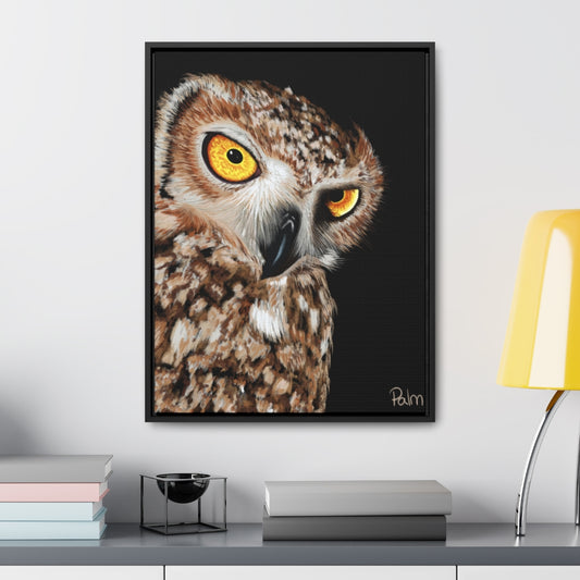 owl canvas print with wood frame wall art home decor