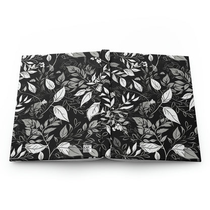 Black and White Floral - Hardcover Journal