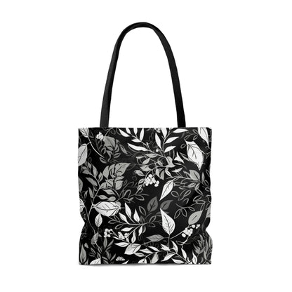 Black and White Floral - Tote Bag