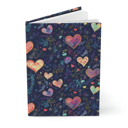 Blue Hearts - Hardcover Journal