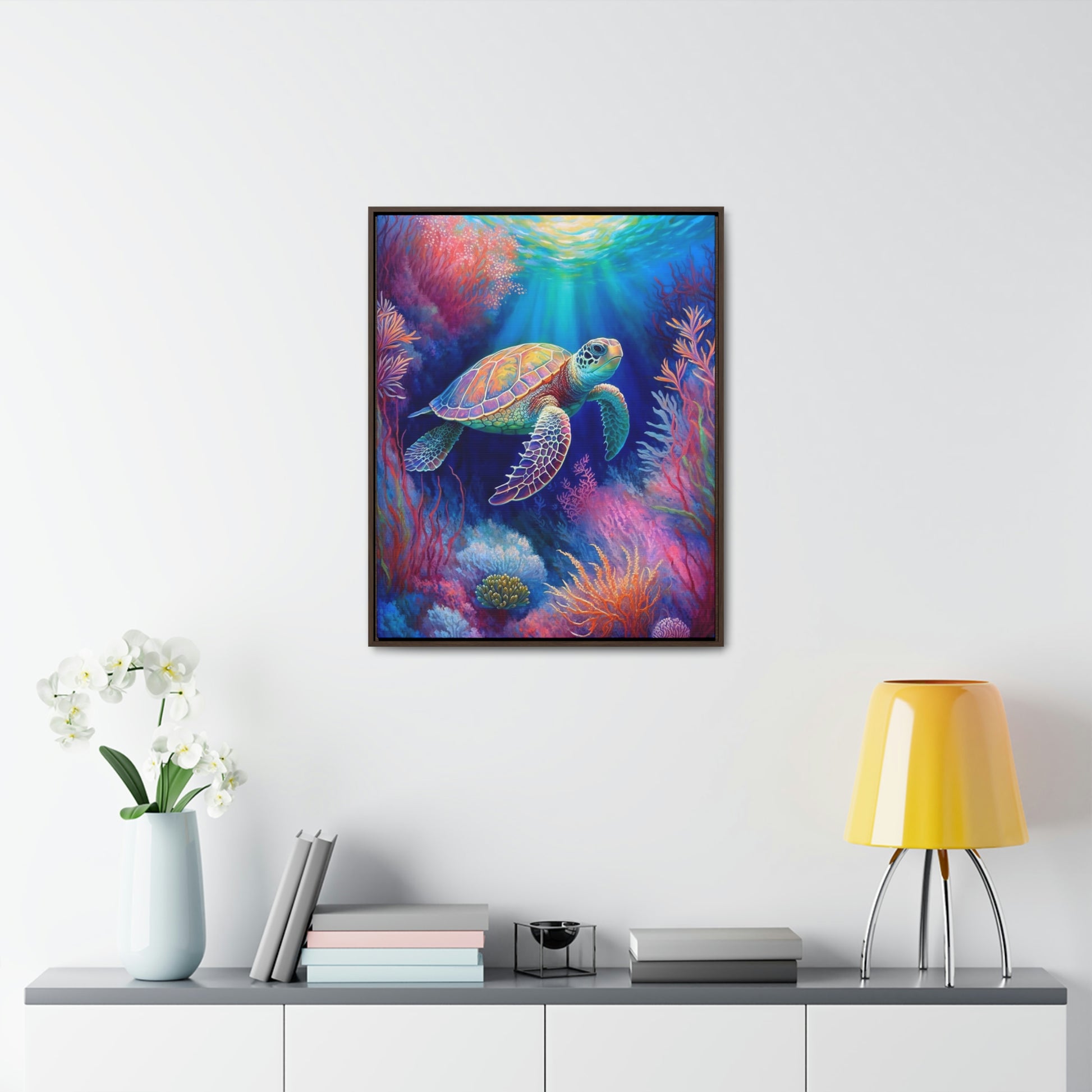 Sea Turtle - Gallery Framed Canvas Wall Art – Happy Silly Joy