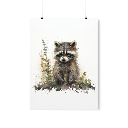 Watercolor Raccoon - Poster