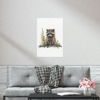 Watercolor Raccoon - Poster