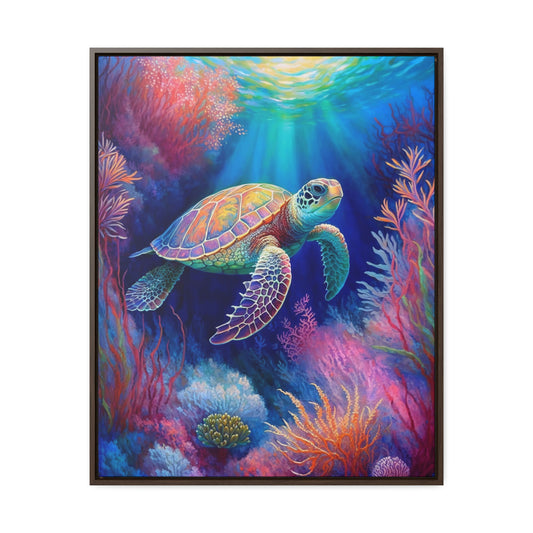 Sea Turtle Framed Canvas Wall Art Home Decor