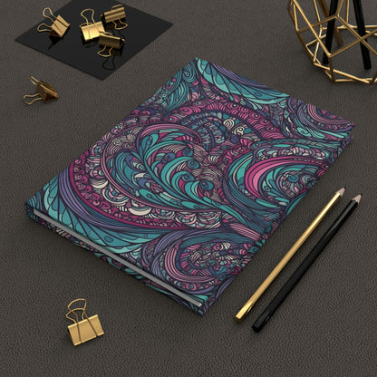 Pink & Teal Swirl - Hardcover Journal