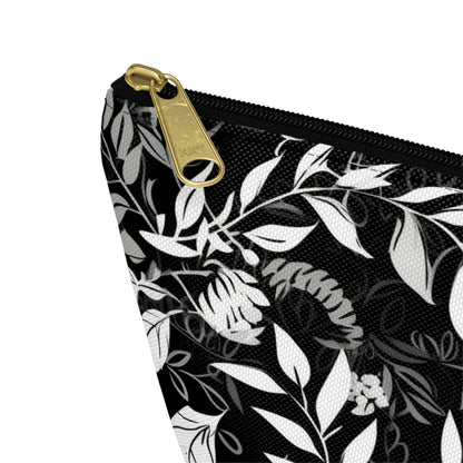 Black & White Floral - Accessory Bag