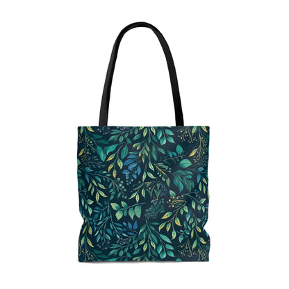 Green Leaves and Florals - Tote Bag