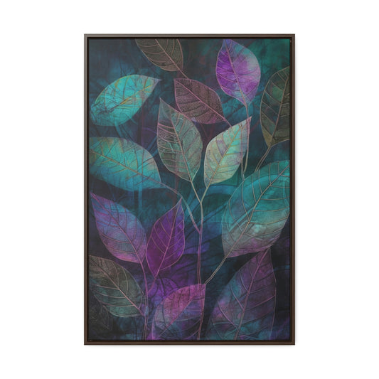 Iridescent Leaves Framed Canvas – Wall Art Home Decor Product Picture