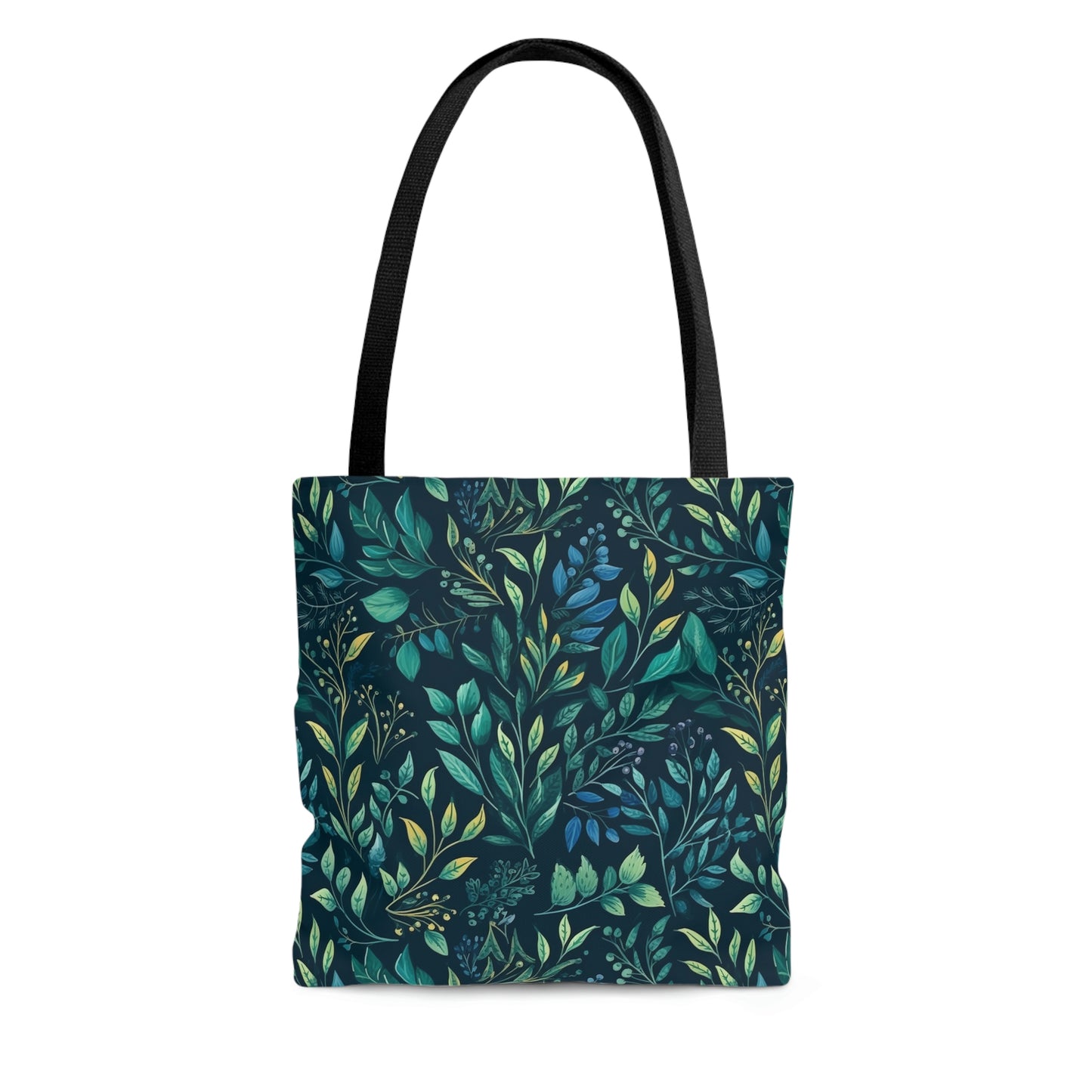 Green Leaves and Florals - Tote Bag