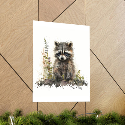 Watercolor Raccoon - Poster