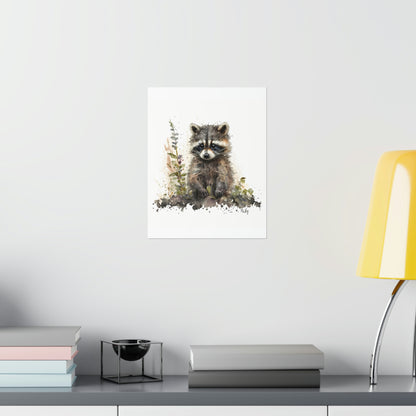 Watercolor Raccoon - Poster