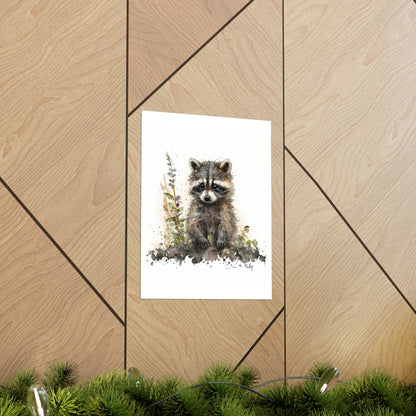 Watercolor Raccoon - Poster