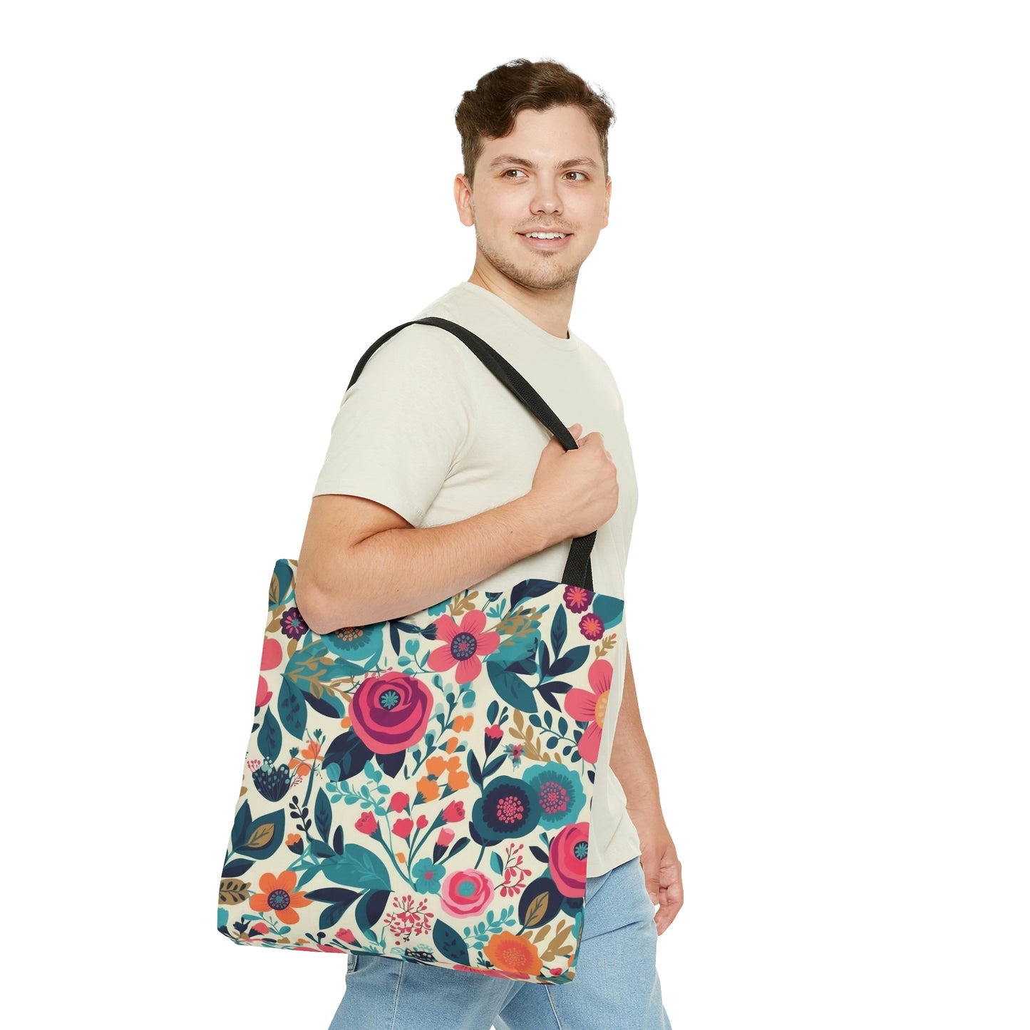 Spring Flowers White - Tote Bag