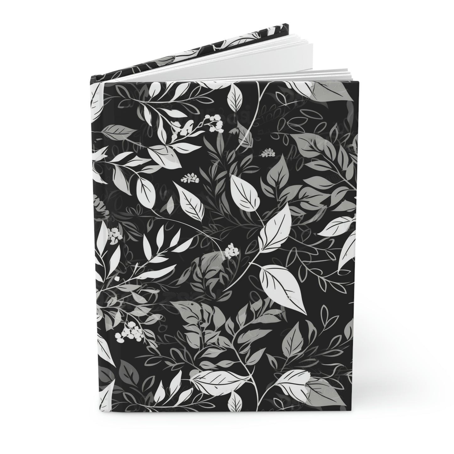 Black and White Floral - Hardcover Journal