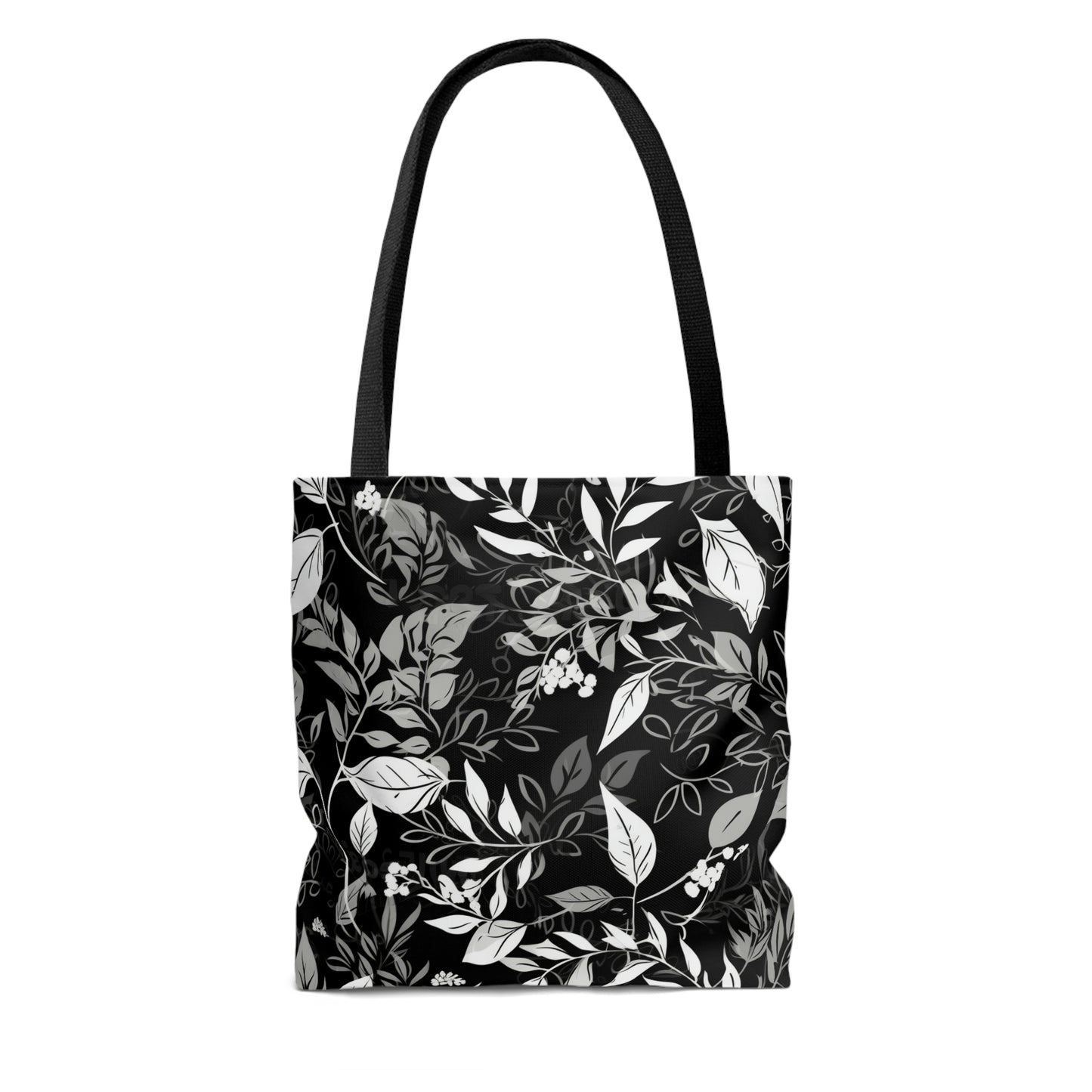 Black and White Floral - Tote Bag