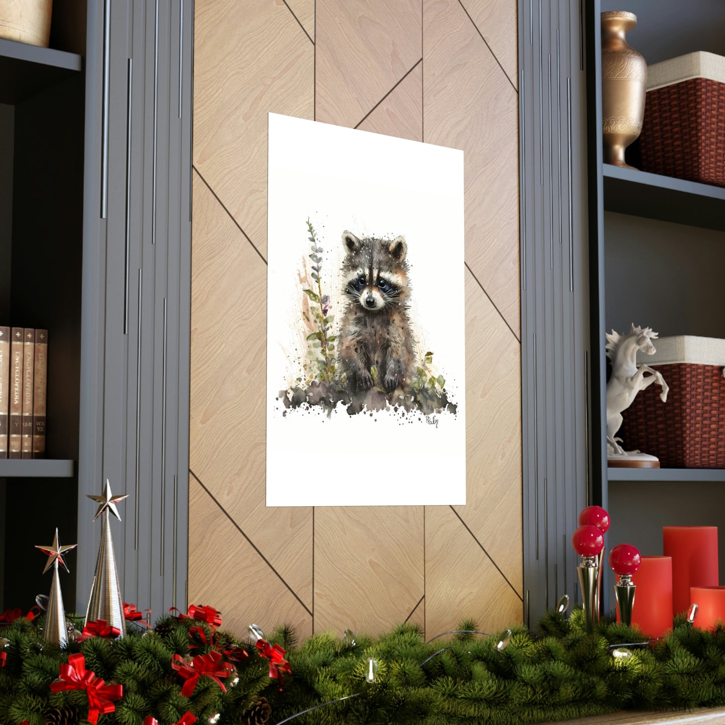 Watercolor Raccoon - Poster