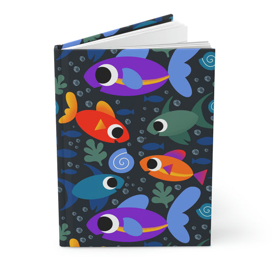 Fish Pattern! Hardcover Journal open